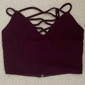 Forever 21 Plum Crop Top with Zipper